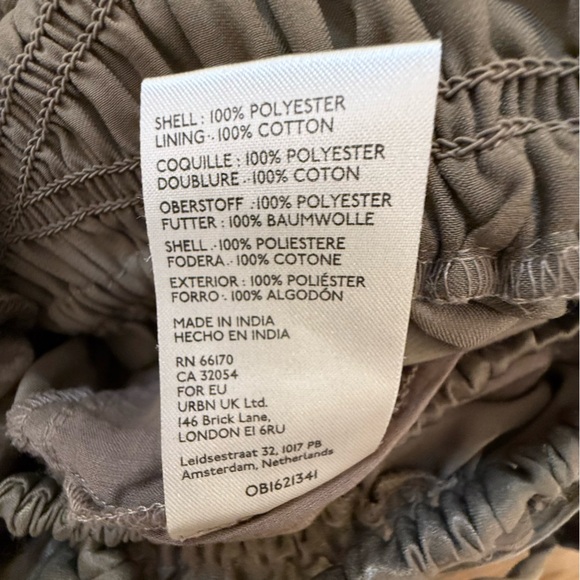 Free People Cassidy Romper Smocked Balloon Sleeve Olive Green Size Medium - Picture 11 of 16